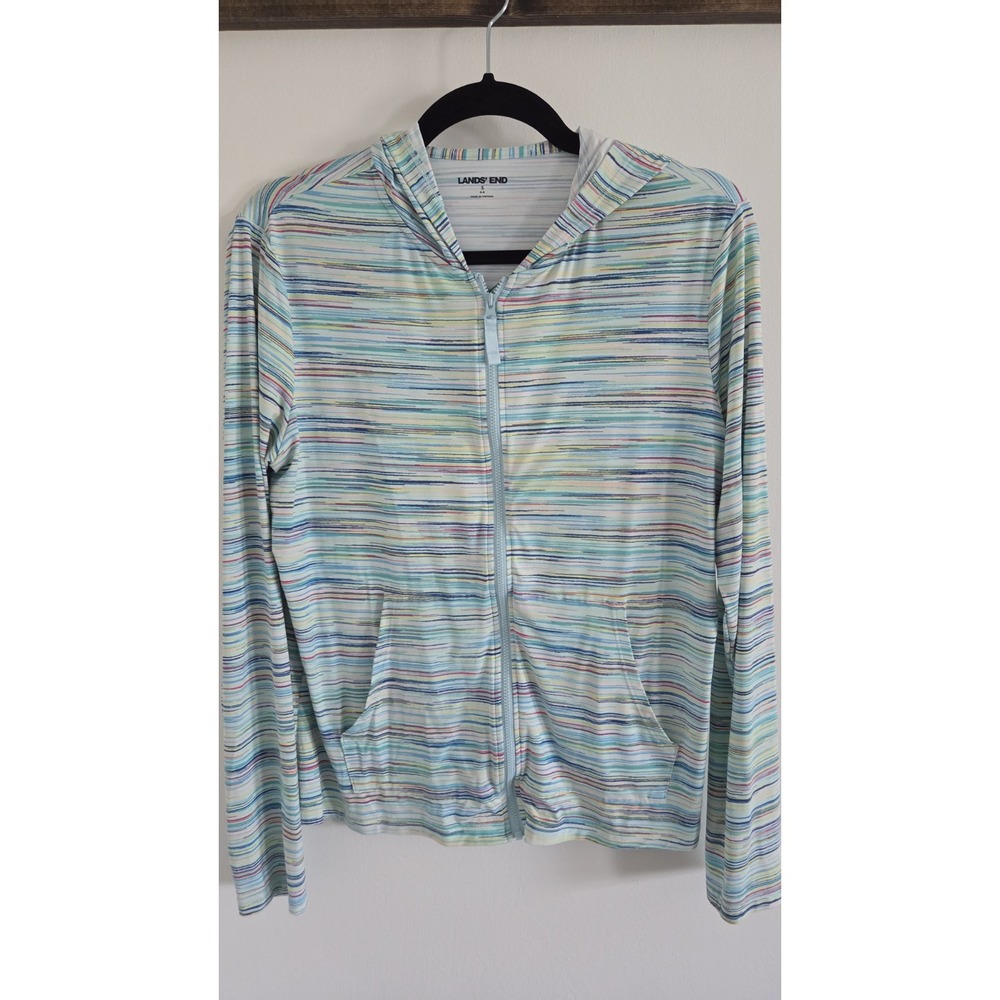 Lands End Womens Multi Color exercise jogging jacket small